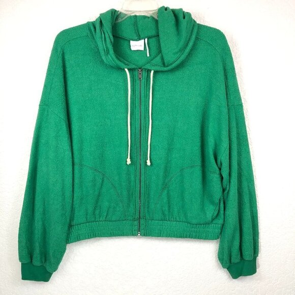 Out From Under Green Cropped Hoodie Size S - Picture 1 of 6